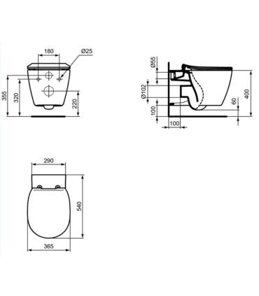 Cuvette suspendeux et abattant Ideal Standard connect