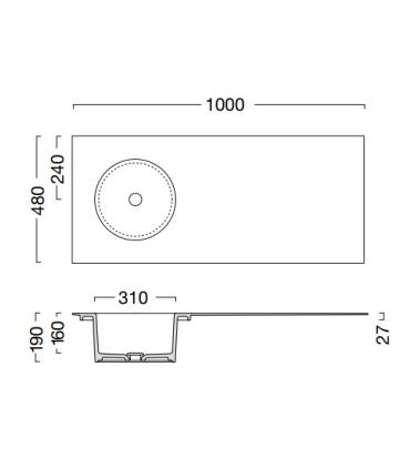 Colavene Skyland built-in washbasin without hole