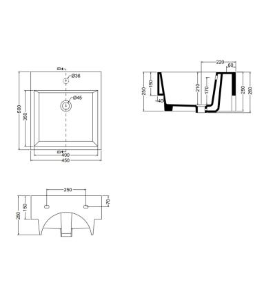 Lavabo Colavene Volant monotrou à poser ou suspendu