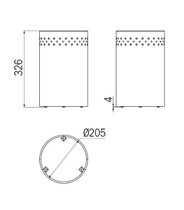 Portarifiuti con base antiscivolo, Inda, Hotellerie, acciaio inox art.