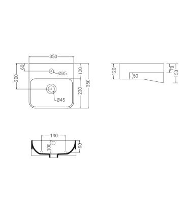 Colavene handrinse basin Mini series Single hole washbasins