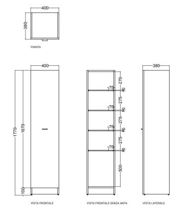 Column cabinet for bathroom Colavene CA1401