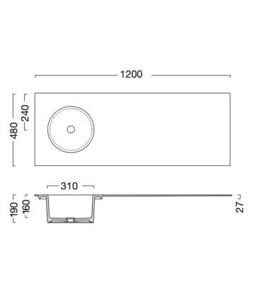 Lavabo consolle Colavene Skyland monoforo sinistro