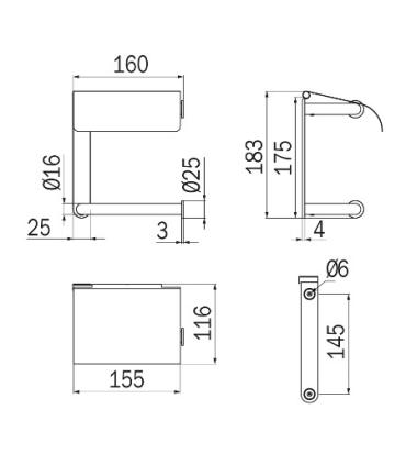 Double paper holder, Inda collection Hotellerie