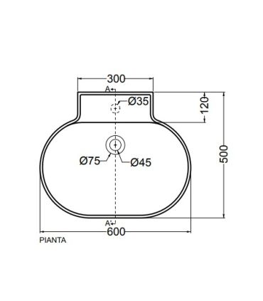 Countertop or wall-hung sink Colavene Tina single hole