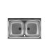 Colavene two-bowl kitchen sink in stainless steel