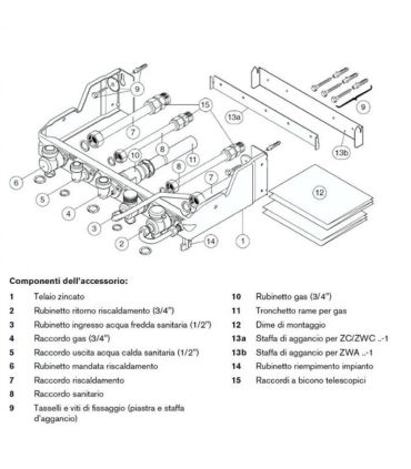 Junkers Horizontal Connection Plate Kit 893/18 art.7719003231