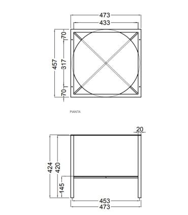 Structure for Colavene Cubo furniture in steel