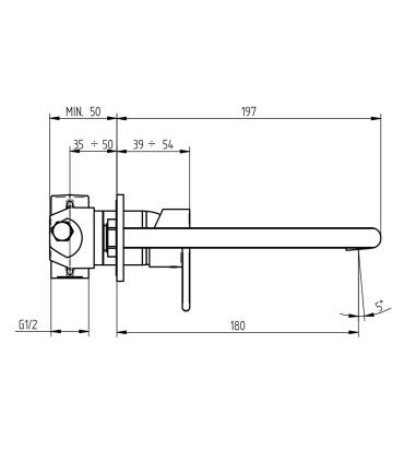 Partie externe mitigeur lavabo sur le mur Bellosta Jeans