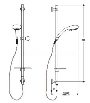 Ideal Standard rail slider collection Girasole L6830 with extractable hand shower