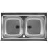 Colavene two-bowl kitchen sink in stainless steel