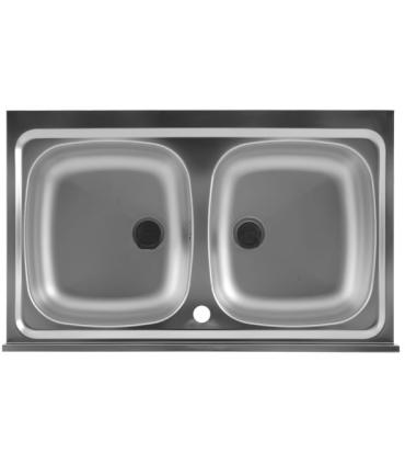 Colavene two-bowl kitchen sink in stainless steel