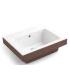 Two-tone wall-mounted washbasin without hole Colavene Alaqua