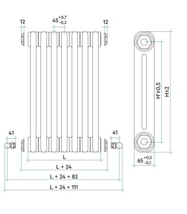 Radiatore Irsap Tesi 2 colonne bianco H 60 cm