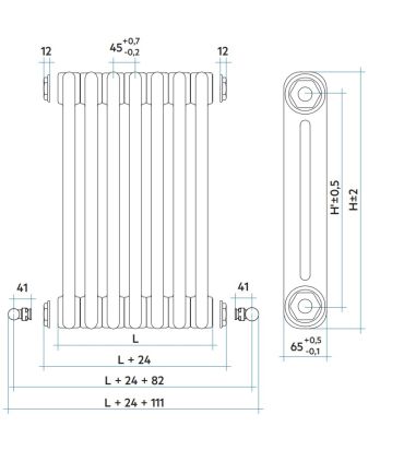 RADIAT.TESI 685/2 EL.40 BLANC