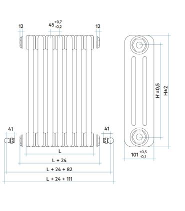 RADIAT.TESI 665/3 EL.40 BLANC