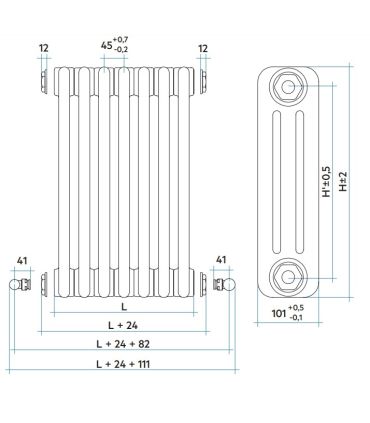 Radiatore Irsap Tesi 3 colonne bianco H 75 cm