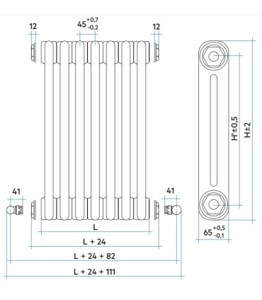 Radiatore Irsap Tesi 2 colonne bianco H 90 cm