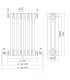 Radiatore Irsap Tesi int.alluminio 3 colonne bianco H 86,5 cm