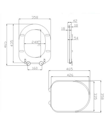 Closed toilet seat for toilet handicapped or elderly, Ponte Giulio collection Casual