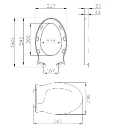 Enveloping toilet seat with normal closure redri Ponte Giulio