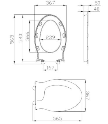 Enveloping toilet seat with soft close closure redri Ponte Giulio