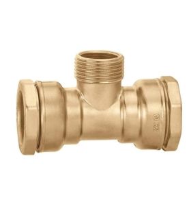 Connection tee 2'' M x 1 1/2'' F DECA Caleffi, for polyethylene pipes