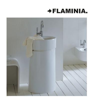 Wall hung column for washbasin, ceramic Flaminia collection Twin