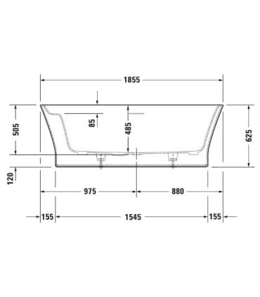 Baignoire îlot Duravit Cape Cod 185x88