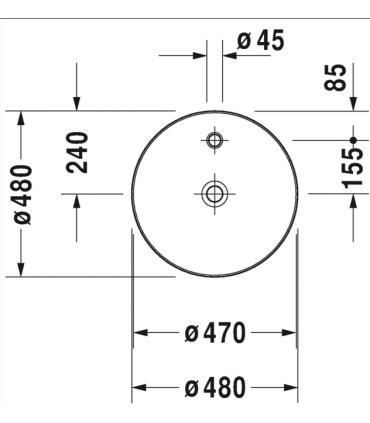 Duravit Cape Code 232848 countertop washbasin