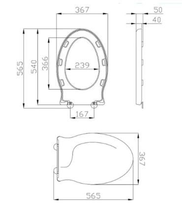 Enveloping toilet seat with normal closure redri Ponte Giulio