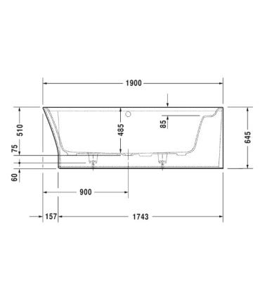 Right corner bathtub with Duravit Cape Cod panel