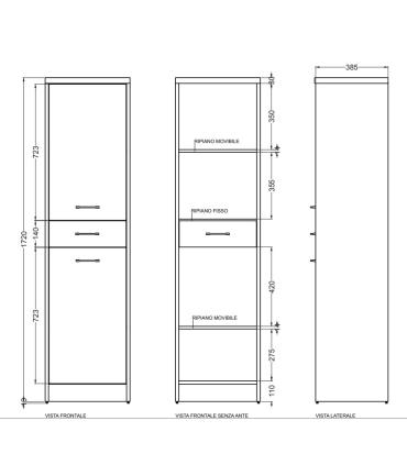 Floor column Colavene Domestica dx 2 doors and drawer