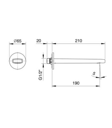 Spout wall mounted for bathtub Fantini Lame'