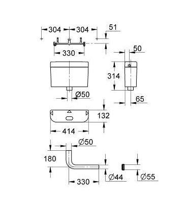 Cassetta di sciacquo per WC, Grohe art.37762