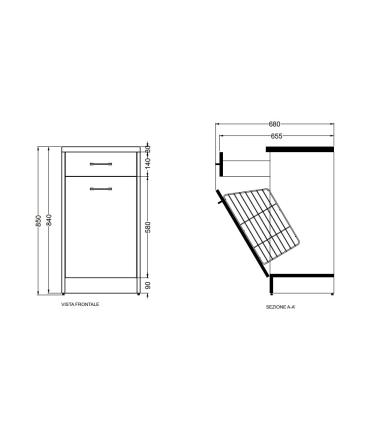 Colavene Domestica laundry unit 45x38 with basket