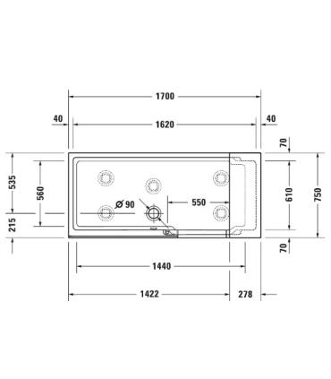 Vasca con porta e box Duravit 700403 sx