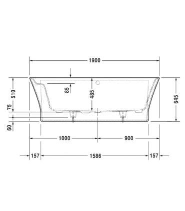 Wall-mounted whirlpool tub with Duravit Cape Cod panel