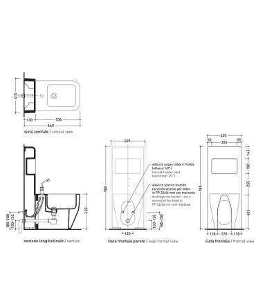 Flaminia complement avec etagere pour bidet, niagara art.Tr40, blanc.