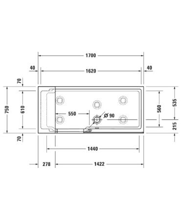 Bathtub with door and box Duravit 700404 right