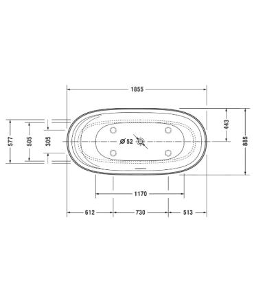 Freestanding whirlpool bathtub Duravit Cape Cod 760330