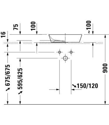 Duravit Cape Code 232843 countertop washbasin