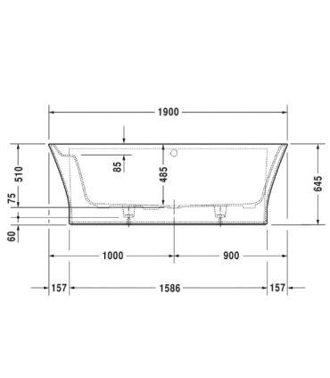 Wall mounted bathtub with Duravit Cape Cod panel