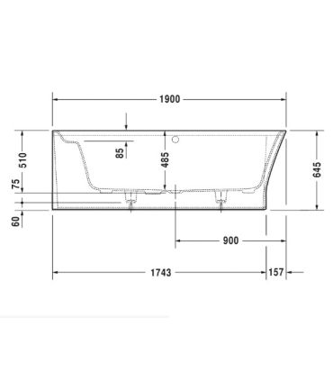 Corner hydromassage bathtub with Duravit Cape Cod panel left