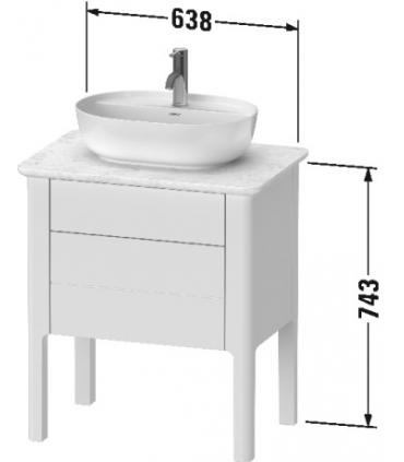 Mobile a 2 cassetti Duravit Luv con lavabo, top e specchio