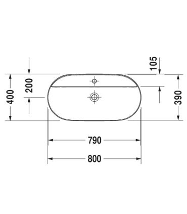 Lavabo da appoggio Duravit serie Luv monoforo