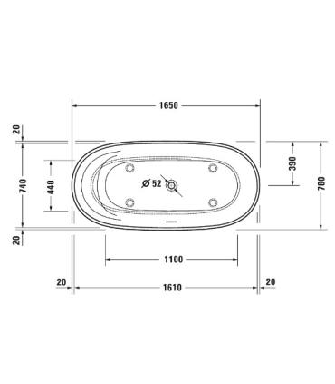 Vasca da bagno centro stanza Duravit Cape Cod 185x88