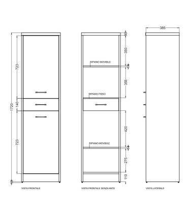 Floor column Colavene Domestica left 2 doors and drawer
