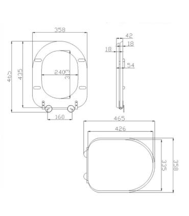 Closed toilet seat for toilet handicapped or elderly, Ponte Giulio collection Casual