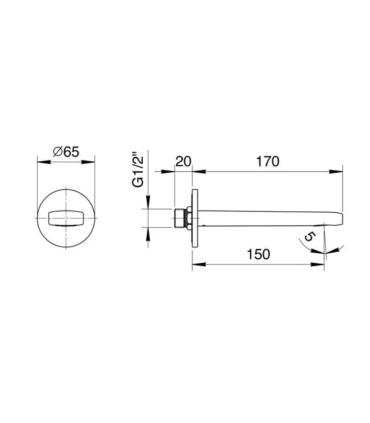 Spout wall mounted for bathtub Fantini Lame'